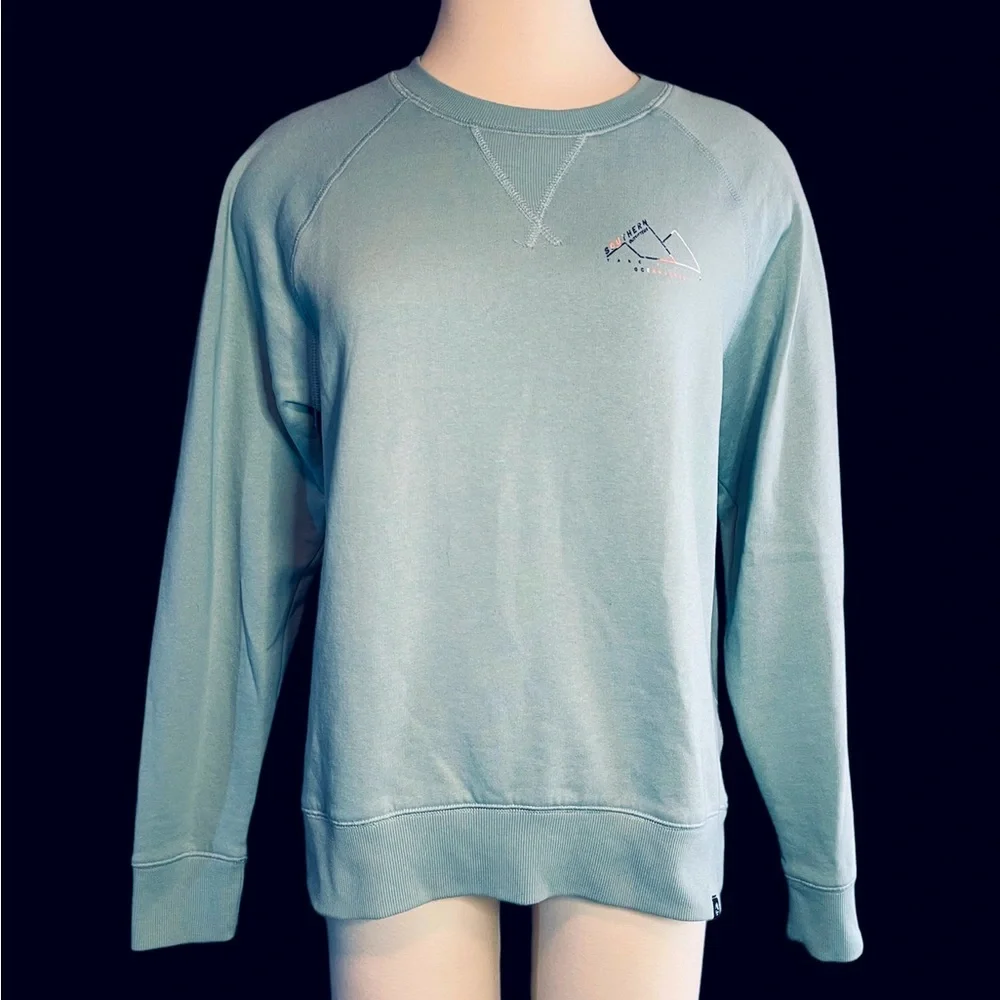 Ocean + Coast Size S Aqua Blue Green Sweatshirt Long Sleeve Shirt Top - Picture 1 of 5
